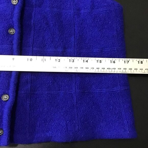 Vintage Pierre Cardin Wool Button Up Royal Blue Sweater Vest Women's XL - Picture 6 of 9